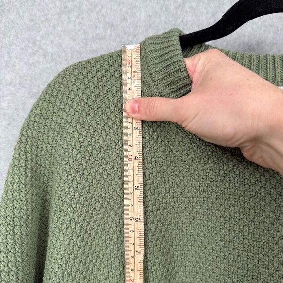 Madewell Womens Pickford Pullover Sweater Size L Faded Palm Green Waffle Knit - Picture 10 of 12